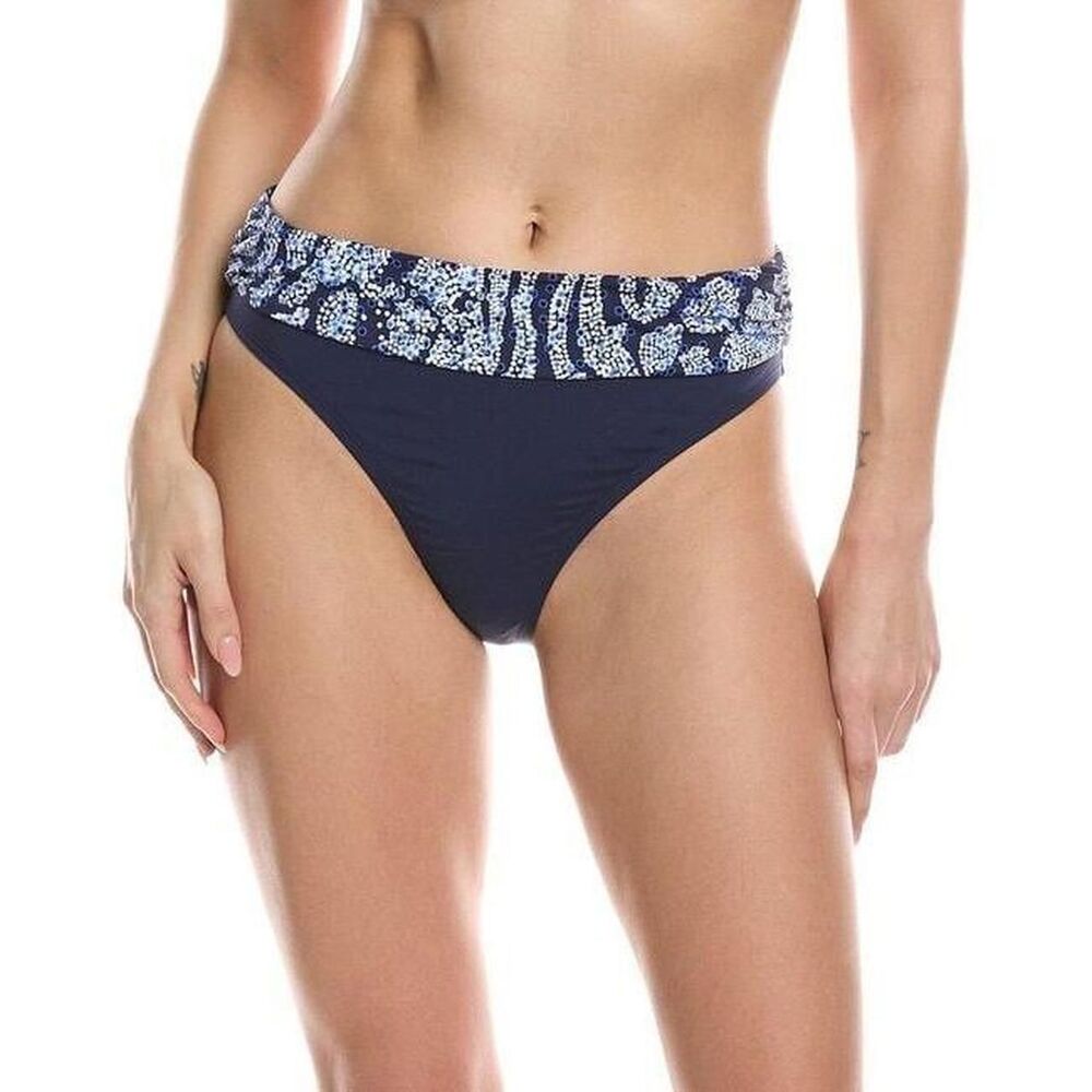 New Tommy Bahama Navy Blue Fold Over Bikini Bottoms XL